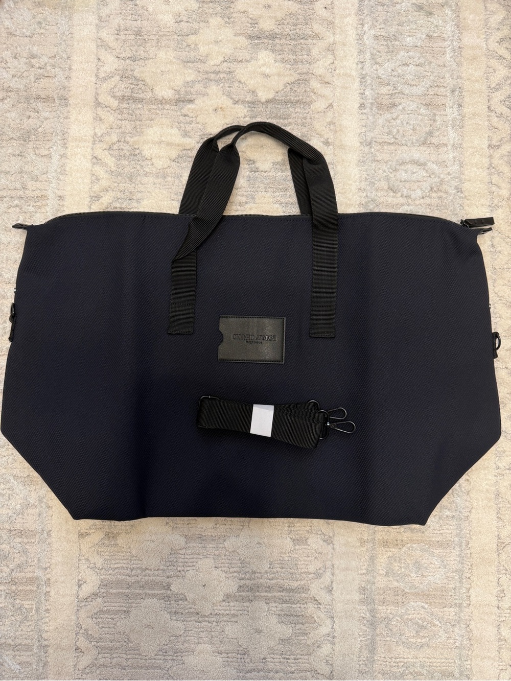 Giorgio Armani Navy Blue with Black logo and Handel Men's Travel Tote Bag